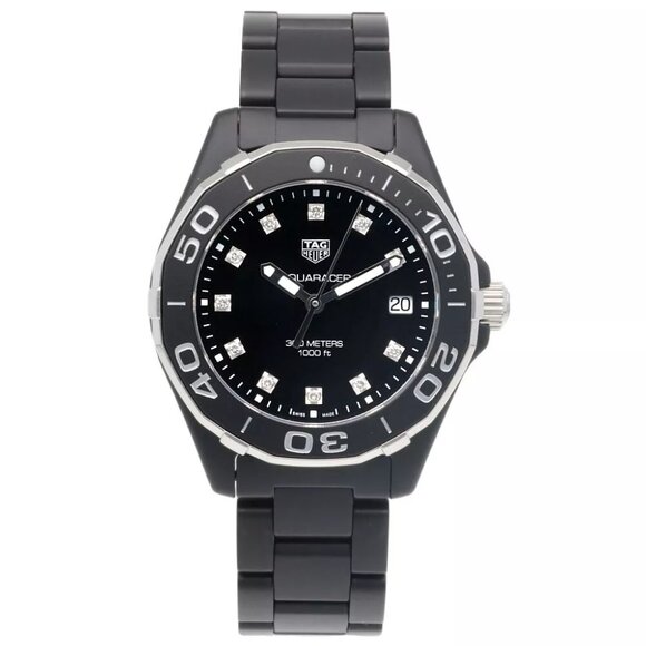 TAG HEUER Aqua racer Watches ceramic 300M 11P Diamond used main image 6